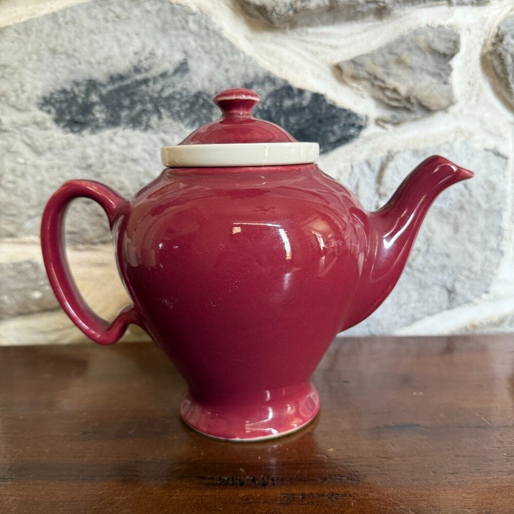 McCormick Tea Baltimore,Md made in USA-red teapot w/ceramic infuser